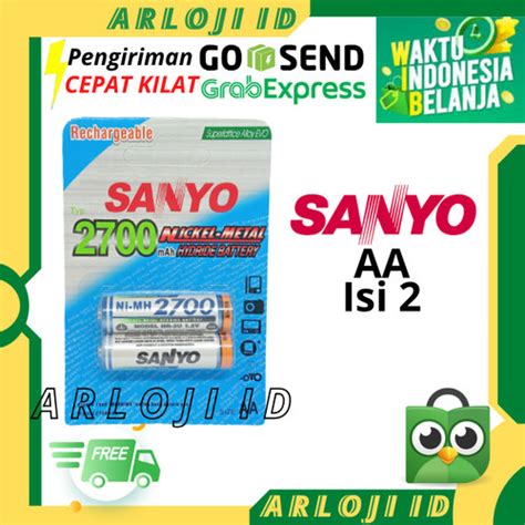 Jual Sanyo AA 2700mAh Isi 2 Batre Cas AA 1 2V Rechargeable Batre Tamiya