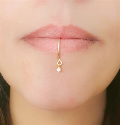 Faux Lip Ring Fake Lip Ring No Piercing Lip Cuff Diamond Etsy