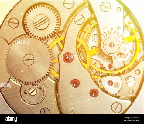 Clock Mechanism Macro Shot Stock Photo Alamy