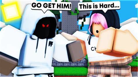 I Taught My Little Sister How To Play Bedwars Roblox Bedwars Youtube