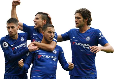 Jorginho Cesar Azpilicueta Eden Hazard And Marcos Alonso Chelsea