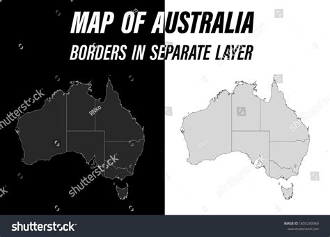 Detailed Map Australia Borders Educational Design Stock Illustration ...