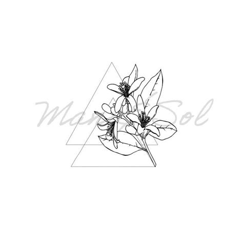 Orange Blossom Tattoo Design PNG Printable Art DIY Wall Art - Etsy