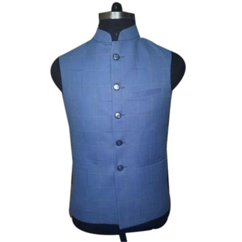 XL Party Mens Blue Linen Checked Waistcoat At Rs 850 Piece In New Delhi