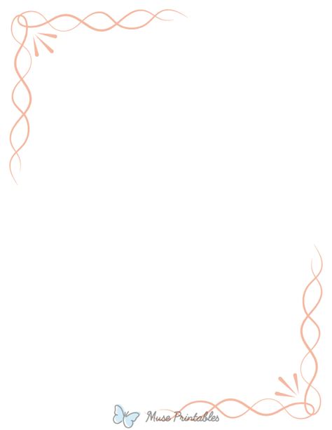 Printable Peach Simple Knot Page Border