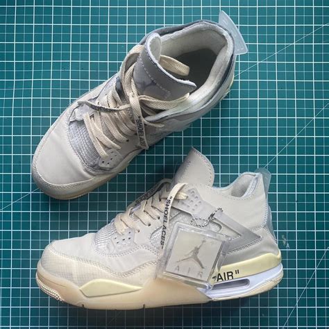 Off White X Jordan 4s Worn quite a bit, and no... - Depop