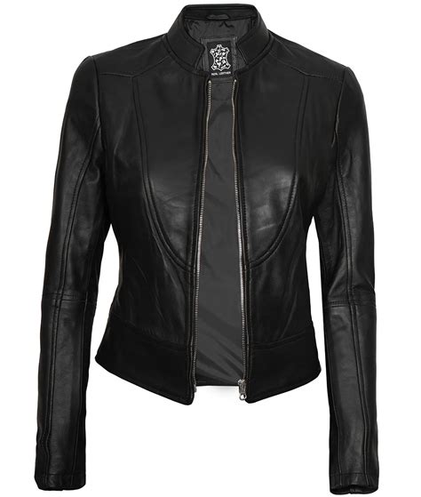 Shop Women S Black Leather Jacket Cafe Racer Jacket