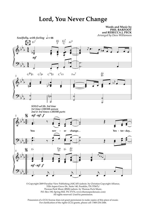 Lord You Never Change Choral Anthem SATB Sheet Music PDF Lifeway