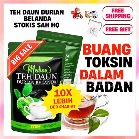 Teh Daun Durian Belanda Original HQ 1000 Khasiat Solusi Rawat Diabetis