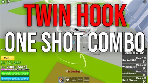 Twin Hooks One Shot Combo Blox Fruits Roblox Youtube