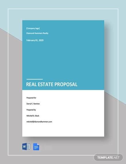 FREE 19 Sample Real Estate Proposal Templates In Google Docs MS Word