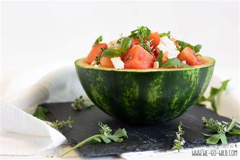 Wassermelonen Feta Salat Mit Rucola Und Balsamico We Go Wild