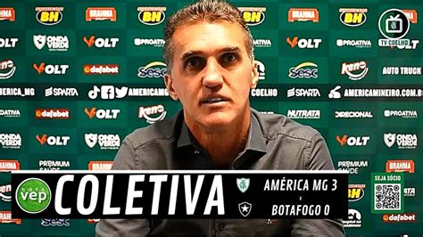 COLETIVA VAGNER MANCINI AO VIVO América MG 3 x 0 Botafogo Copa do