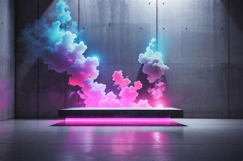 Premium Photo Colorful Smoke Sci Fi Neon Futuristic Cyberpunk Glowing