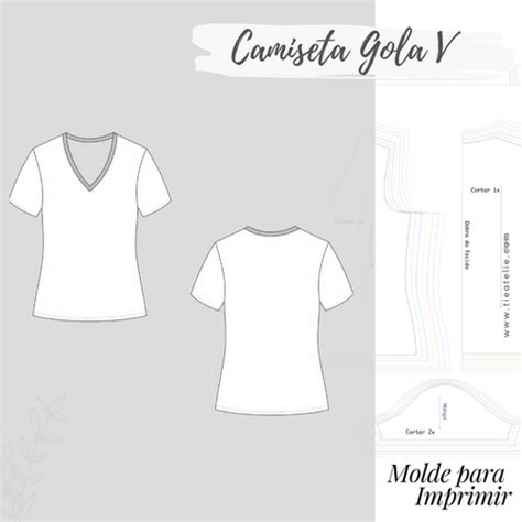 Molde Em Pdf Camiseta Feminina Gola V Ti Ateli De Moldes