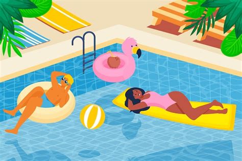 Chilling pool Vectors & Illustrations for Free Download | Freepik