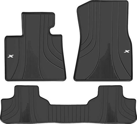 Matericuo Car Floor Mats Custom Fit For Bmw X6 G06 2020 2024 Black White Rubber