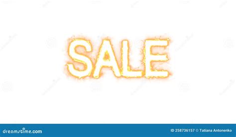 Isolate Sale Font With Fire Effect Red Word Sale Burning Letters For