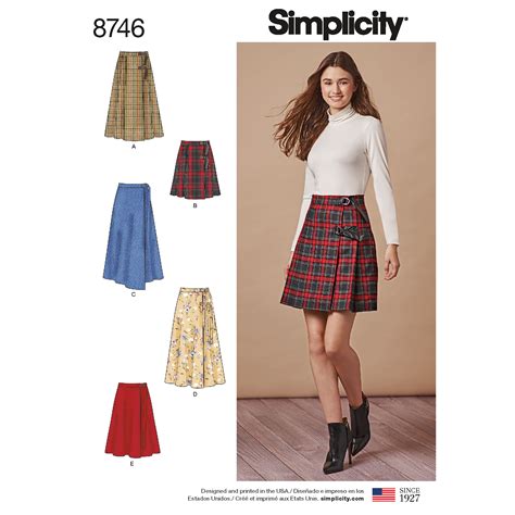 Simplicity 8746 Misses Wrap Skirts