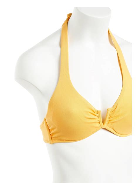 BEACHLIFE Neckholder Bikini Top WARM APRICOT In Gelb