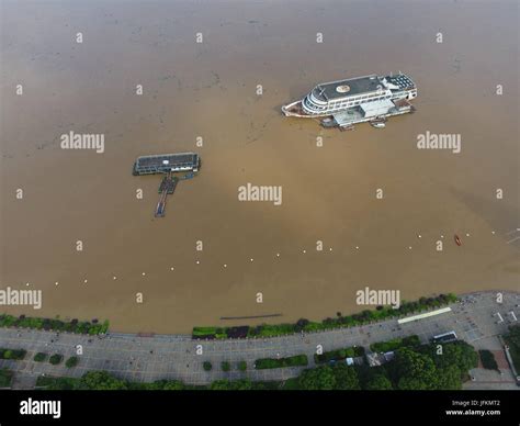 Changsha Chinas Hunan Province 2nd July 2017 A Dock Is Flooded In