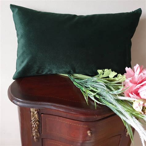 Forest Green Pillow Cover Lumbar Pillow Case Dark Green Etsy