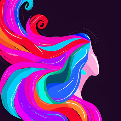 Womens Abstract Artistic Hair Graphic · Creative Fabrica