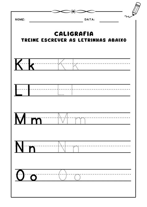 Caligrafia Para Criancas - ️ Atividade de Caligrafia: Reescreva as Letras 📖 | Professora Antenada
