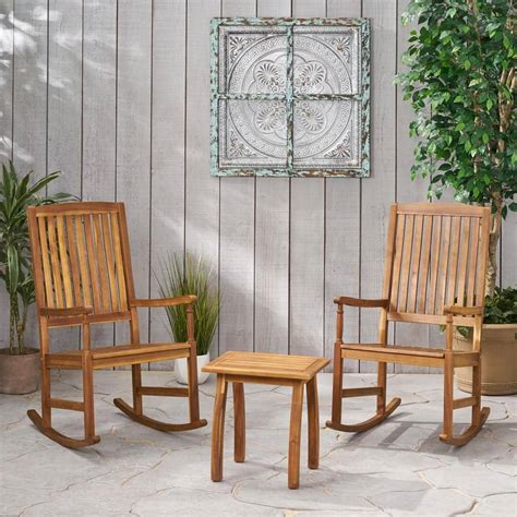 Noble House Arcadia Teak Brown Piece Wood Outdoor Patio Conversation