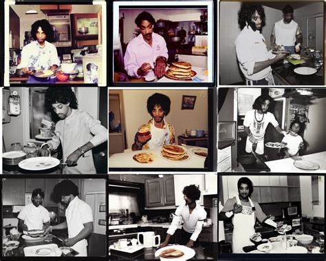 Close Up Of Prince Rogers Nelson Serving Pancakes In Stable Diffusion