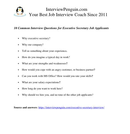 Top 17 Executive Secretary Interview Questions & Answers [2021 edition]