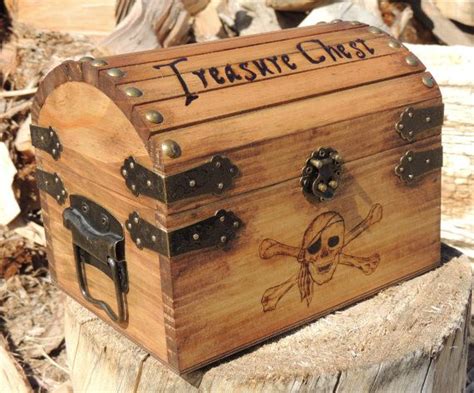 A Wooden Trunk With A Pirate Chest Painted On It