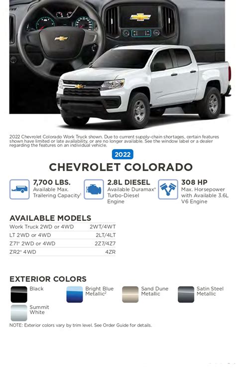 2023 Silverado Color Chart