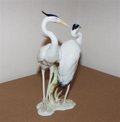 Vintage Lorenz Hutschenreuther Porcelain Heron Figurine Gunther Granget