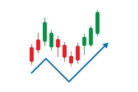 Binary Options Green And Red Candles Trade Candlestick Chart With An Ascending Movement On A