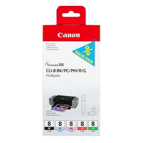 Canon CLI 8 Multi Pack BK PC PM R G TonerGiant