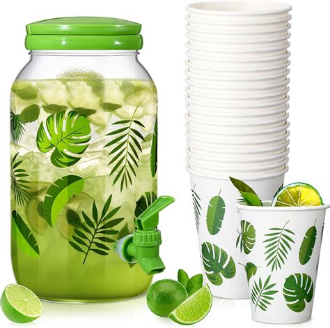 Amazon Umigy Palm Tree Clear Plastic Drink Dispenser With Pcs