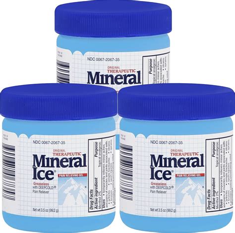 Mineral Ice Therapeutic Pain Relieving Gel 35 Ounce Jar 3 Pack