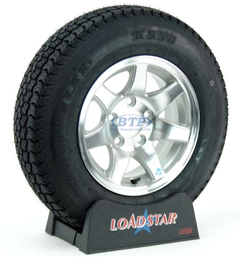 Boat Trailer Tire ST175/80D13 on Aluminum Wheel 7 Spoke 5 Lug by Loadstar