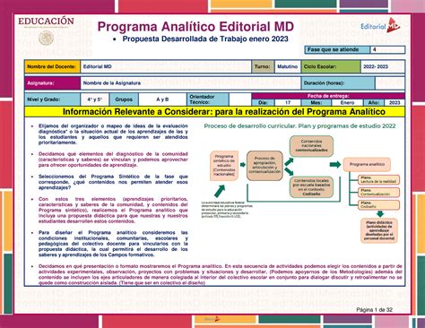 Programa Analitico Editorial Md Fase Y Primaria