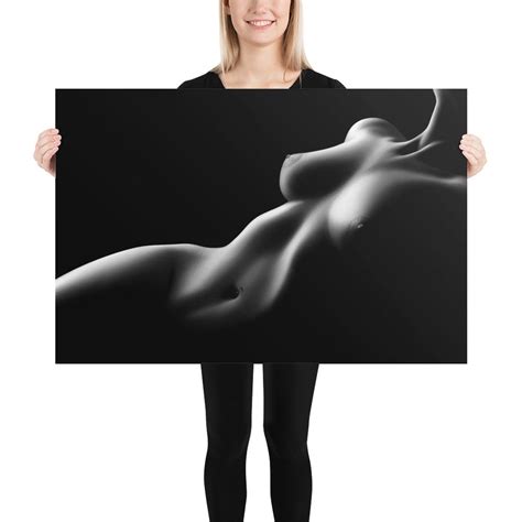 Nude Woman Figurative Bodyscape No75 Black White Luster Etsy Canada