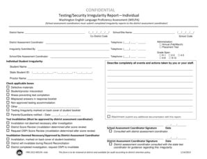 Fillable Online K Wa Confidential Testing Security Irregularity