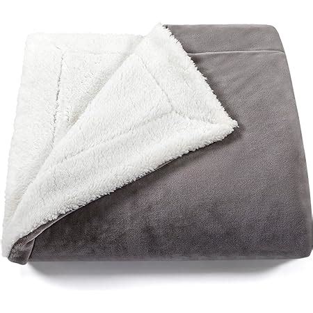 SOCHOW Sherpa Plaid Couverture Polaire Gris 150 X 200 Cm Couverture