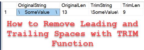 Sql Server How To Remove Leading And Trailing Spaces With Trim