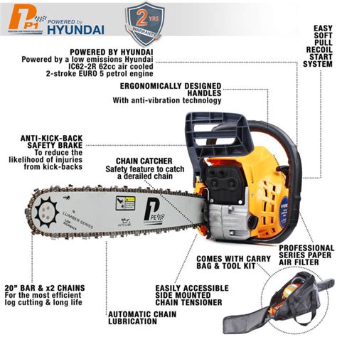 Hyundai Hyc Inch Bar And Chain Cc Stroke Petrol Chainsaw For