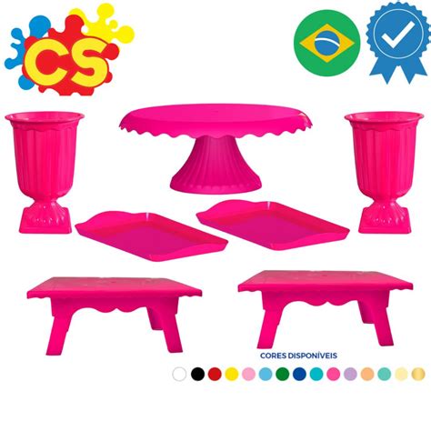 Kit Festa 1 Boleira Cake Renda 19 2 Vaso Grego 2 Bandeja 20x13 2