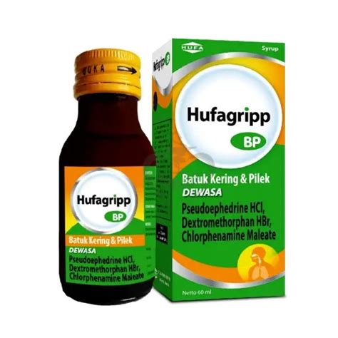 Hufagripp BP Dewasa Sirup 60 Ml Kegunaan Efek Samping Dosis Dan