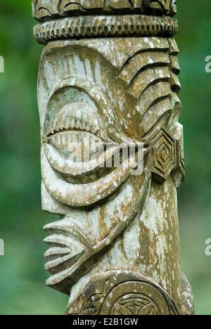 French Polynesia Marquesas Islands Nuku Hiva Stone Tiki Representing