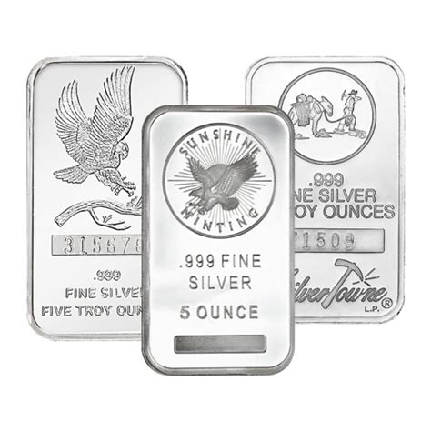 Buy 5 Ounce Silver Bars Online | Golden Eagle Coins