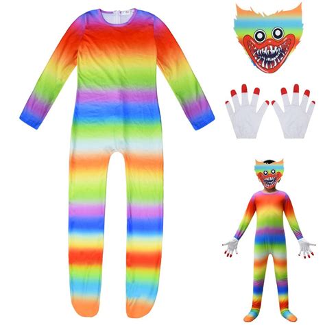 Buy Cosplay Wuggy Kids Costume Huggy Jumpsuit Mask Halloween Suit At